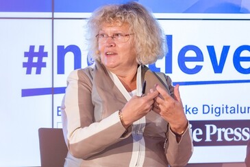 Sabine Seidler beim PRESSE-Expertentalk
